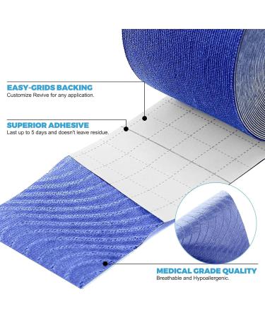 Kinesiology Tape (3 Rolls) - Waterproof Athletic Sports Tape for Pain Relief & Joint Support - 16.4 ft Kinetic Tape for Knees Shoulders Ankles Elbows - Navy Blue - Buy Online on GoSupps.com