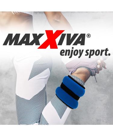 MAXXIVA Running Weight Set - 2 x 1.0 kg Adjustable Weight Cuffs for Arms & Legs | Iron Sand Filling for Strength Training & Rehab Fitness - Buy Online on GoSupps.com