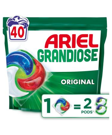 Ariel Grandiose PODS Liquid Detergent Capsules 40 Washes Original 2 x Stain and Odor Remover Action