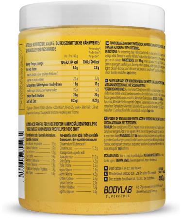 BODYLAB24 Banana Protein Pudding 400g | 24g Protein Gluten-Free Quick 1-Minute Mix with Cold Milk Low-Calorie Treat - Buy Online on GoSupps.com