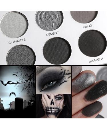 Gray Eyeshadow Palette - Black, Grey, White, Silver | Blendable Smokey Eye | Long Lasting SFX Makeup for Halloween & Goth Looks - Buy Online on GoSupps.com