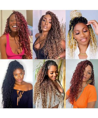Toyotress Boho Bohemian Faux Locs Crochet Hair Extensions 18 Inches Curly Ends Black (OT30/27) - Buy Online on GoSupps.com
