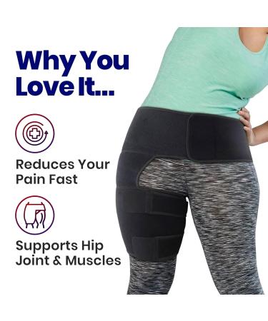 Hip Brace Thigh Compression Sleeve Plus Size - Groin & Hamstring Support for Hip Pain Relief - Large RIGHT - Buy Online on GoSupps.com