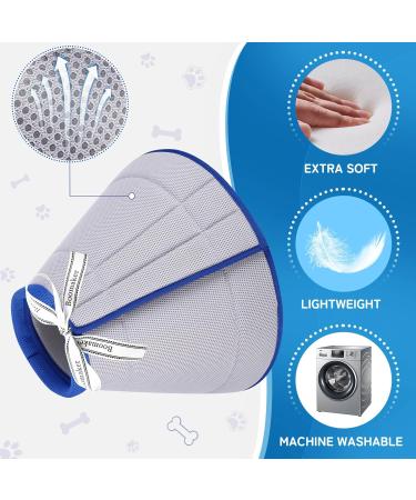 Boomaker Extra Soft Dog Cone Alternative After Surgery Breathable Dog Cones for Large Medium Small Dogs Lightweight Dog Recovery Collar for Pet Adjustable E-Collars for Dog Elizabethan Collar (XL) XL Grey - Buy Online on GoSupps.com