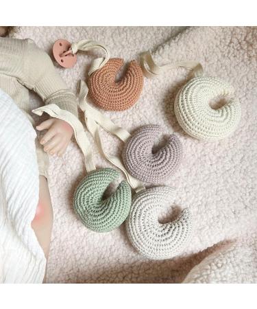 Shop Adorable Moon-Shaped Baby Pacifier Holders - Cotton Hanging Clips for Newborns | International Shipping - Buy Online on GoSupps.com