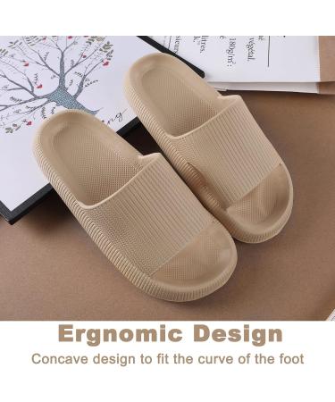 Monerffi Women's Vintage Open Toe Sandals - Lightweight Anti-Slip Beach Slippers (EU 42/43 Khaki) - Perfect for Outdoor Casual Wear - Buy Online on GoSupps.com