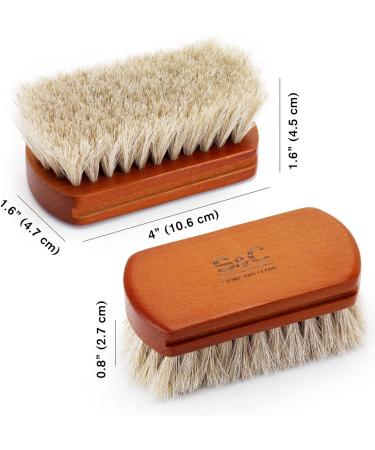 Stone and Clark Horse Hair Shoe Brush - Polish Your Leather to Perfection - Shoe Polish Brush with 100% Horse Hair Bristles & Concaved Beech Wood Handle (Mini White Hair Brush) Premium - Buy Online on GoSupps.com