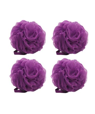 Aquasentials Mesh Pouf Bath Sponge (4 Pack) (Purple)