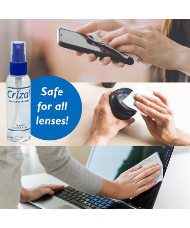 Crizal Lens Cleaner Set | 2oz Spray & Microfiber Cloth Bundle | Doctor Recommended Anti-Reflective Lens Care Kit - 3 Pack - Buy Online on GoSupps.com