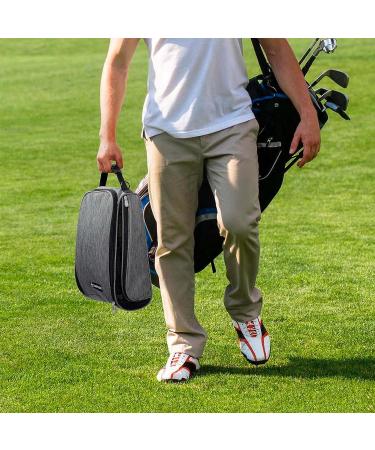 SAPLIZE Golf Shoe Bag with Mesh Ventilation, Outside Pocket | Breathable Shoe Carrier Tote for Golf Accessories | Sports Travel Organizer, Grey, US Size 14 - Buy Online on GoSupps.com