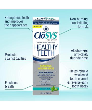 CloSYS Healthy Teeth Oral Rinse Mouthwash - 32 Fl Oz (Pack of 1) - Promotes Healthy Teeth - Buy Online on GoSupps.com