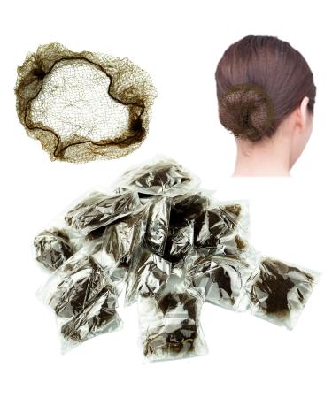 20 Pcs Hair Nets Hair Bun Holder Hairnets for Bun Hair Nets Invisible Elastic Edge Mesh Ballet Bun Net Holder for Women Girls Dance Nurse Wig Fixing Hair (Coffee)