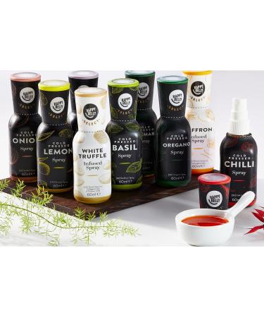 Happy Belly Select Spices Set of 9 - Basil, Chili, Lemon, Garlic, Onion, Oregano, Rosemary, Saffron, White Truffle - Buy Online on GoSupps.com