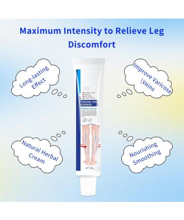 KONGDY Varicose Vein Cream 2 Counts Varicose Veins Improves Blood Circulation Veins Soothing Skin Cream for Legs - Buy Online on GoSupps.com