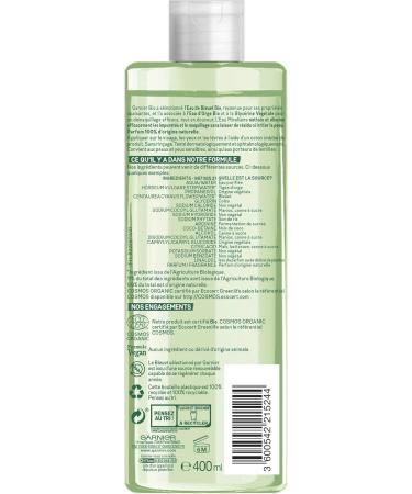 Garnier Bio Micellar Cleansing and Makeup Removing Water Organic Cornflower Water For Sensitive Skin and Eyes 400 ml - Buy Online on GoSupps.com