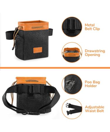 Buy Pecute Dog Training Treats & Portable Feed Bag Lightweight & Functional Pocket for Walking & Training - Stylish Black & Orange - Buy Online on GoSupps.com