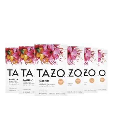 TAZO Iced Tea Bags Passion Herbal Tea Caffeine Free 20 Tea Bags (Pack of 6) 20 Count (Pack of 6) Passion Herbal Tea