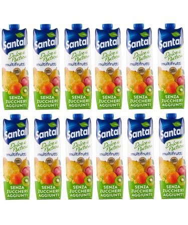 Parmalat Santal Fruit Juice Multifrutti Dolce di Natura Zero Zucchini Additives Fruit Juice No Additive Juice Refreshing Drink Tetrapack 1000 ml
