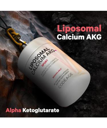 Codeage Liposomal Calcium AKG Supplement - Calcium Alpha-Ketoglutarate - 2-Month Supply - Liposomal Delivery - 1 Capsule Per Serving - Non-GMO Gluten-Free - 60 Capsules - Buy Online on GoSupps.com