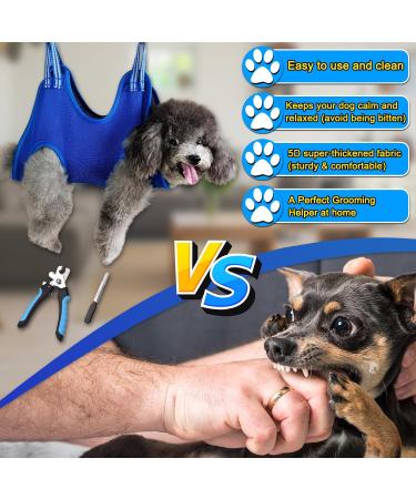 Buy Ovtexzog Dog Care Hammock Harness - Nail Claw Cutting Tool for Small Dogs (Up to 6kg) - Blue - International Shipping Available - Buy Online on GoSupps.com