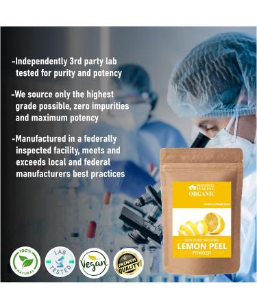 Organic Lemon Peel Powder 100% Pure Natural 300 Gram / 10.58 oz 10.58 Ounce (Pack of 1) - Buy Online on GoSupps.com
