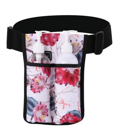 Massage Bottle Bag Massage Therapist Holster Massage Lotion Holster Massage Oil Holster Flower color(9d2KD-Hua)
