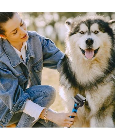 CGBE Double-Sided Undercoat Rake for Dogs & Cats - Shedding Comb and Dematting Tool - Large-Blue - Buy Online on GoSupps.com