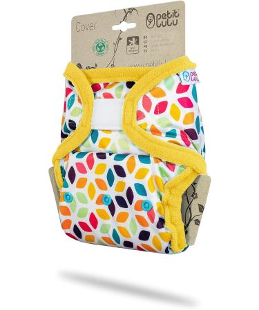 Buy Petit Lulu Size 2 Prefold Cloth Diaper (5-16 kg) - Washable & Waterproof Baby Diaper Pants | Made in EU - Floral Cubes Design - Buy Online on GoSupps.com