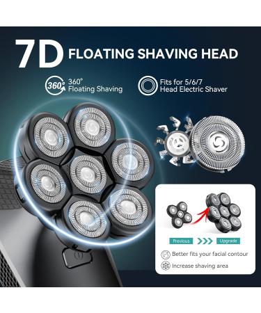 kensen 7D Blade Replacement Heads Electric Shaver Replacement Head 7 Heads for Bald Men Wet and Dry Compatible Many Models Waterproof Head Razor - Buy Online on GoSupps.com