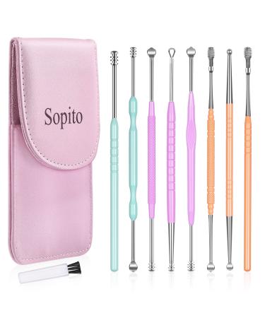 Ear Wax Removal Kit  Sopito 10pcs Ear Scoop Set Family Specials Ear Curette with Storage Bag and Brush