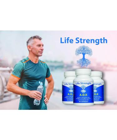 Life Strength ADK Supplement (90 CT) - Physician Formulated Vitamins A1 D3 & K2 (MK7) for Bone Health - Immune Support - Pack of 2 - Buy Online on GoSupps.com