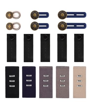 16pcs Pants Waistband Extenders Retractable Waist Extenders Elastic Button Extender Waist Extenders for Mens Trousers and Women Pregnancy Trouser