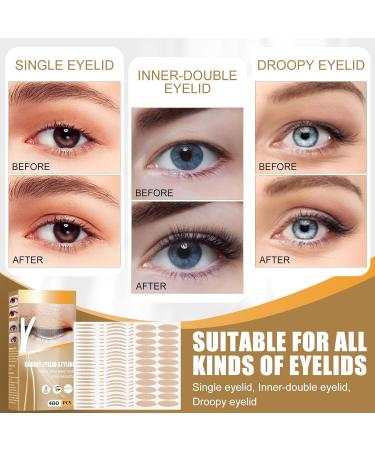 Eyelid Lift Strips Eyelid Tape Kit 480PCS Invisible Waterproof Lids by Design Double Eyelid Tape for Hooded Droopy Uneven Mono-eyelids - Buy Online on GoSupps.com