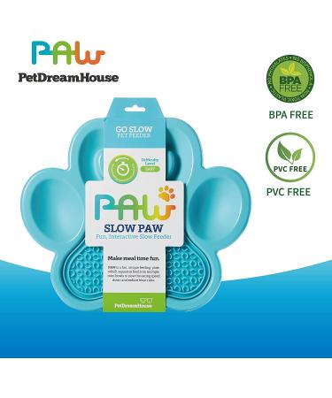 PetDreamHouse PAW 2-in-1 Slow Feeder Interactive Bowl & Lick Mat - Blue - Buy Online on GoSupps.com