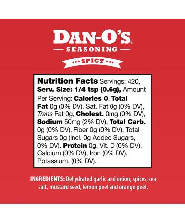 Dan-O's Spicy Seasoning 8.9 oz - All Natural, Sugar Free, Keto Friendly | Low Sodium All Purpose Seasoning - 1 Pack - Buy Online on GoSupps.com