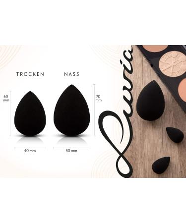 Luvia Beauty Blender Sponge Set - 3 Super Soft Makeup Egg Sponges for Precise & Large-scale Blending - Black Beauty Tools - Buy Online on GoSupps.com