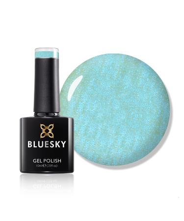 Bluesky Gel Nail Polish Crystal Light Mint Green Sj08 Glitter Long Lasting Chip Resistant 10 ml (Requires Drying Under UV LED Lamp)