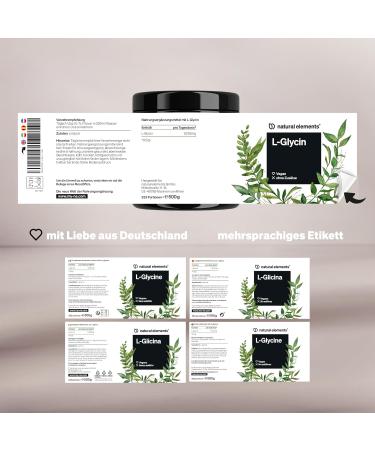 L-Glycine Powder 500g - Tasteless Vegan Additive-Free Made in Germany | Optimal Dosage for Quality Supplement - Buy Online on GoSupps.com
