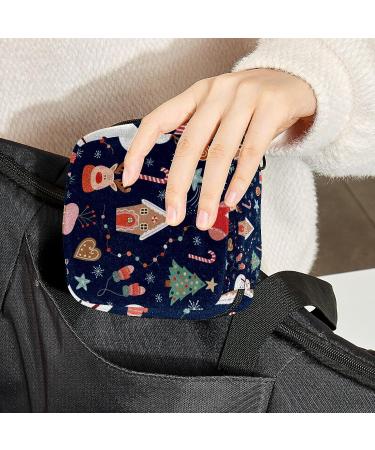 Christmas Pattern Sanitary Napkin Storage Bag - Menstrual Period Kit Pouch for Women & Teens - Color 3 - Buy Online on GoSupps.com