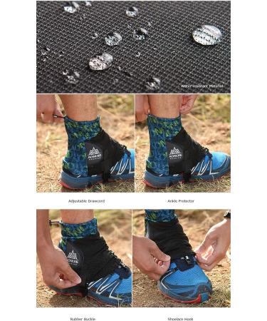 1 Pair Low Trail Running Gaiters | Sandproof Ankle Gaiters for Outdoor Activities | Lightweight Protective Reflective Shoe Covers | Ideal for Hiking, Walking, Marathon | Black Orange - Buy Online on GoSupps.com