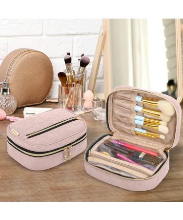 Yarwo Pink Makeup Bag Organizer | Cosmetic Brush Set Storage for Travel & Vacation | Stylish Makeup Accessories Holder - Buy Online on GoSupps.com