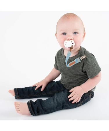 BooginHead Luxe Pacifier Holder Baby Pacifier Clips 2-Pack Cotton Denim Blue Blue Jean Baby - Buy Online on GoSupps.com
