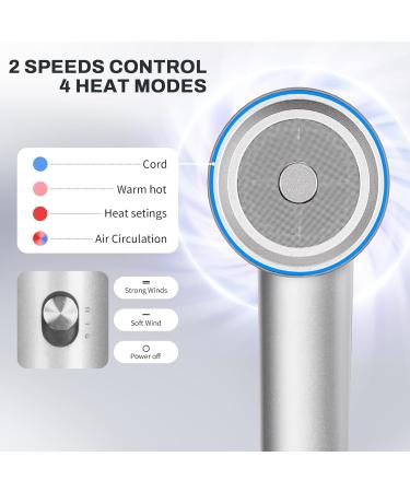 High-Speed Hair Dryer 110 000 RPM - 1300W Ionic Blow Dryer with 2 Nozzles Low Noise & Multiple Settings - Shop Internationally - Buy Online on GoSupps.com