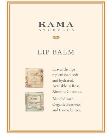 KAMA AYURVEDA ORGANIC ROSE LIP BALM made with organic bees wax 100% NATURAL / 5g - Buy Online on GoSupps.com