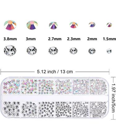 1500-Piece AB Crystal & Clear Rhinestone Nail Art Set with Tweezer & Dotting Pen - Buy Online on GoSupps.com