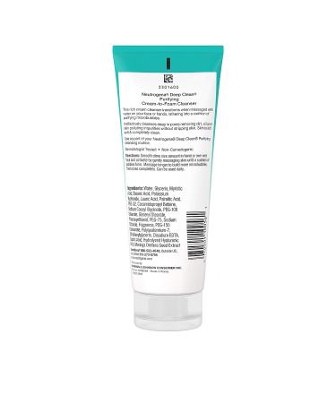 Neutrogena Deep Clean Purifying Cream-to-Foam Detox Facial Cleanser 3.5 oz - Buy Online on GoSupps.com