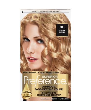 L'Oreal Paris Superior Preference Fade-Defying + Shine Permanent Hair Color  8G Golden Blonde  Pack of 1  Hair Dye - Buy Online on GoSupps.com