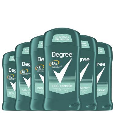 Degree Men Original Antiperspirant Deodorant Non-Irritating for Sensitive Skin Cool Comfort Deodorant for Men 2.7 Ounce (Pack of 6)