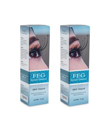 FEG Eyelash Rapid Eye Lash Growth Serum | For Lash and Brow | Fast Effective Growth Creates Longer & Darker Eyelashes | Best Natural Eyelash Serum to Grow Lashes in the Market | 2 Pack