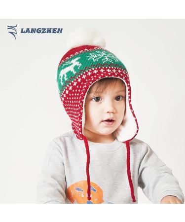LANGZHEN Toddler Kids Winter Hat - Deer-Red Cap for Baby Boys & Girls 1-2 Years - Buy Online on GoSupps.com